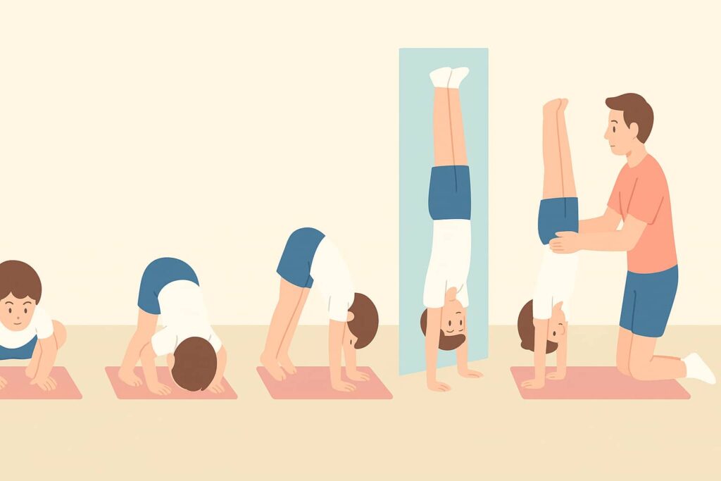 壁を使った段階的な練習ドリル