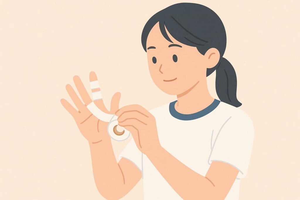 指のテーピングで安心感を得る方法