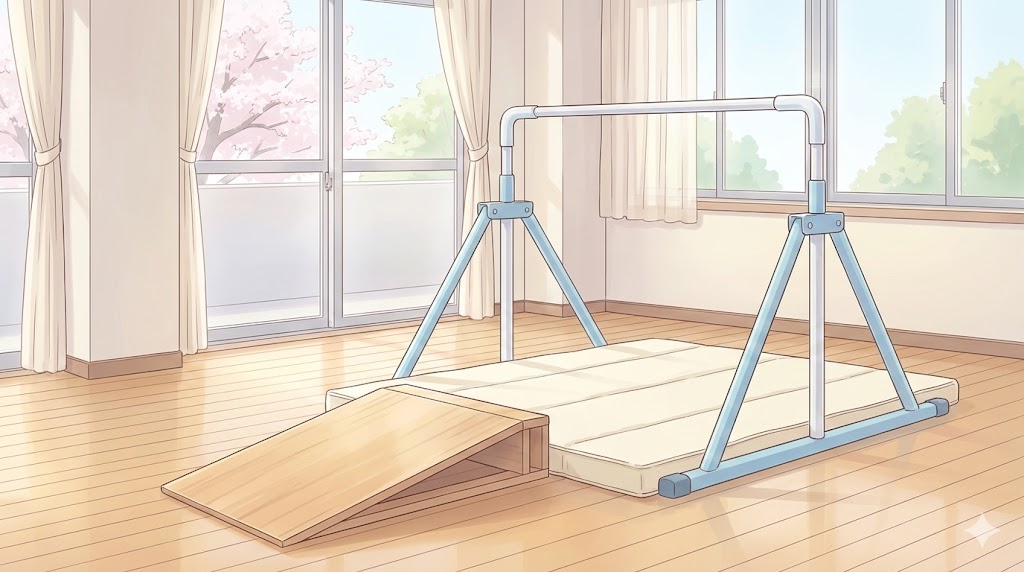 補助板や室内鉄棒の効果的活用