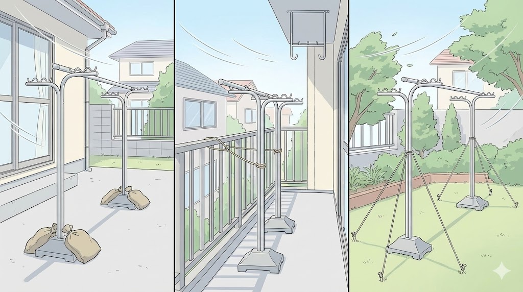 転倒を防ぐ風対策と設置場所