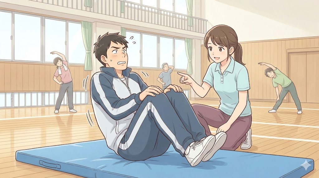 大人の後転におけるコツと体の硬さ