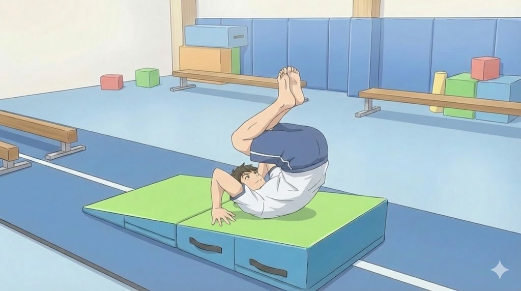 後転で手で押せない人の改善練習法