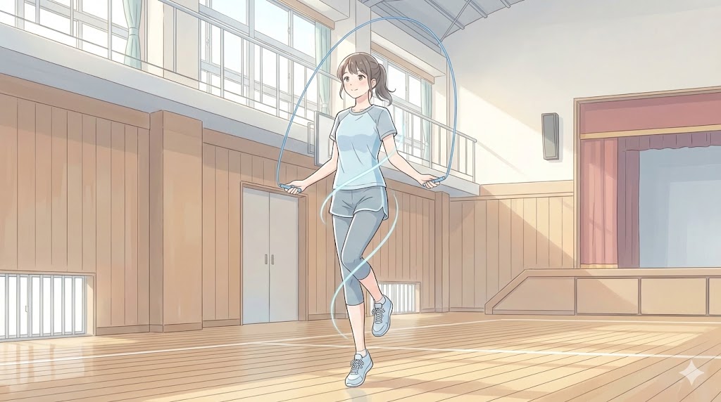 生体力学に基づく縄跳びの疲れない飛び方