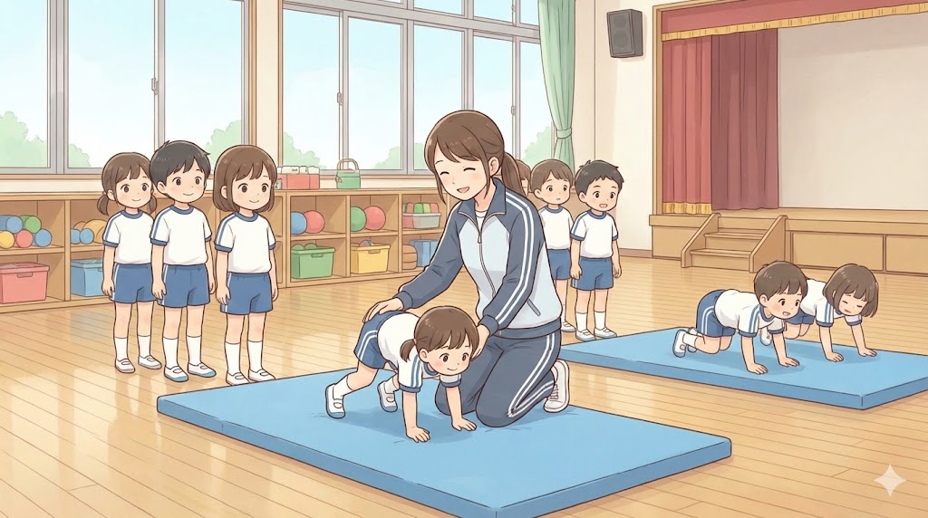 幼稚園でのマット運動の教え方