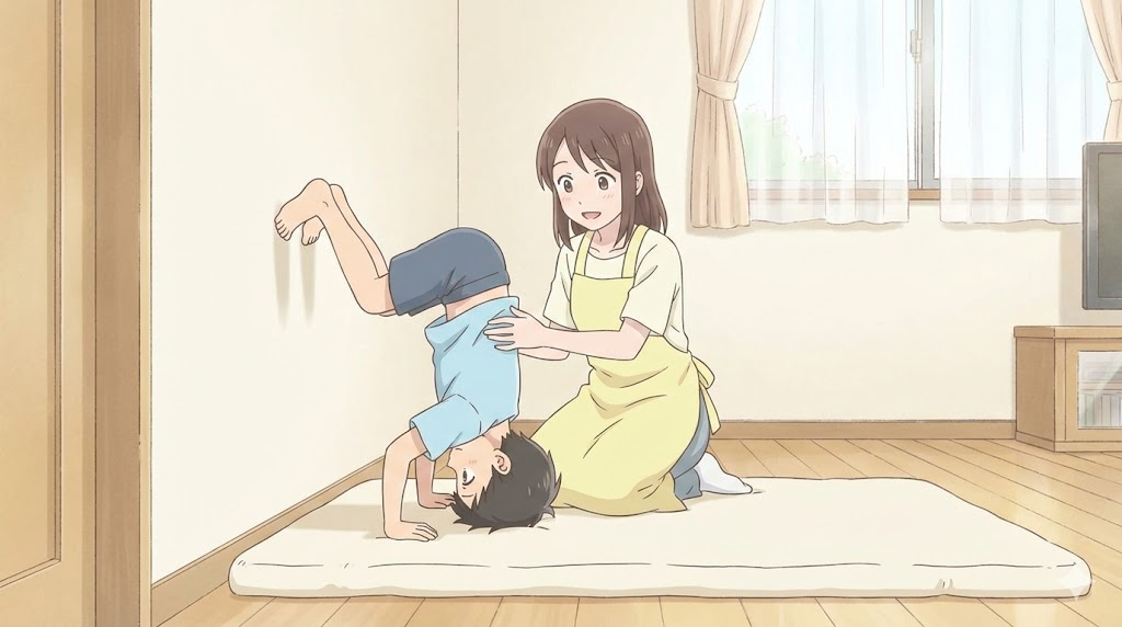 壁を使った安全な練習方法へのステップ