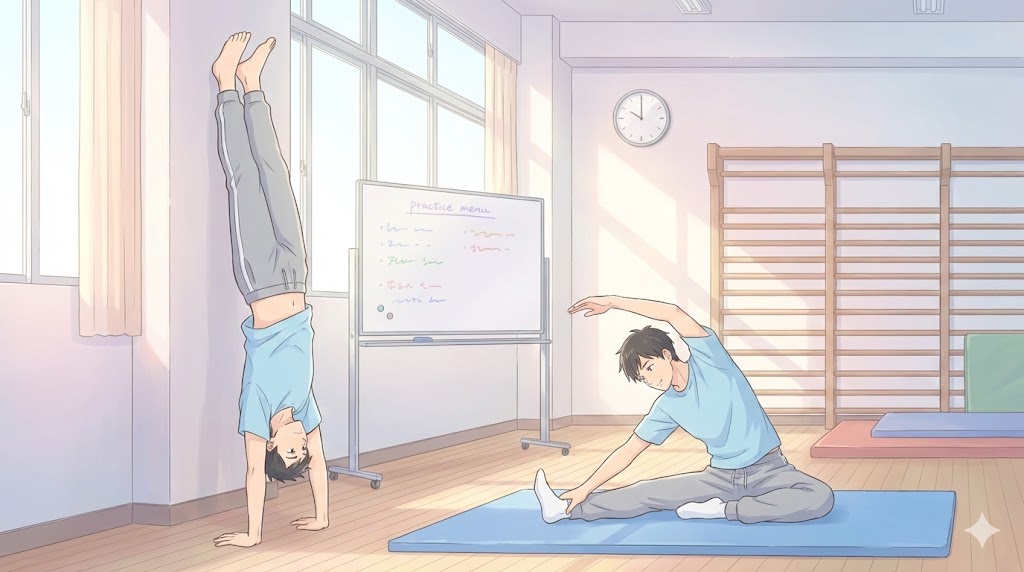 毎日の倒立歩行の練習メニュー構築