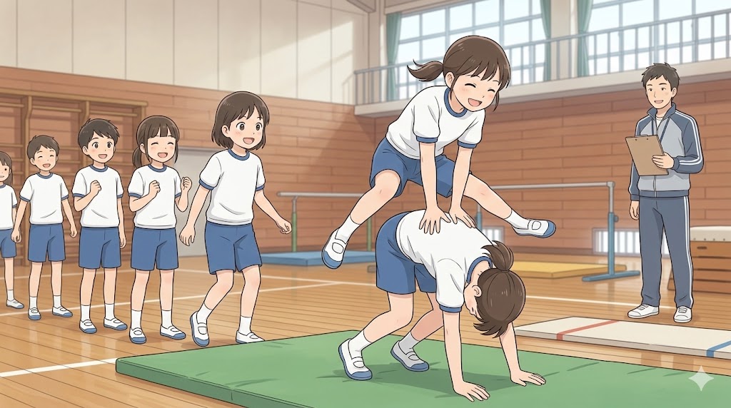 小学生向けの馬跳びで空間認知能力を育む