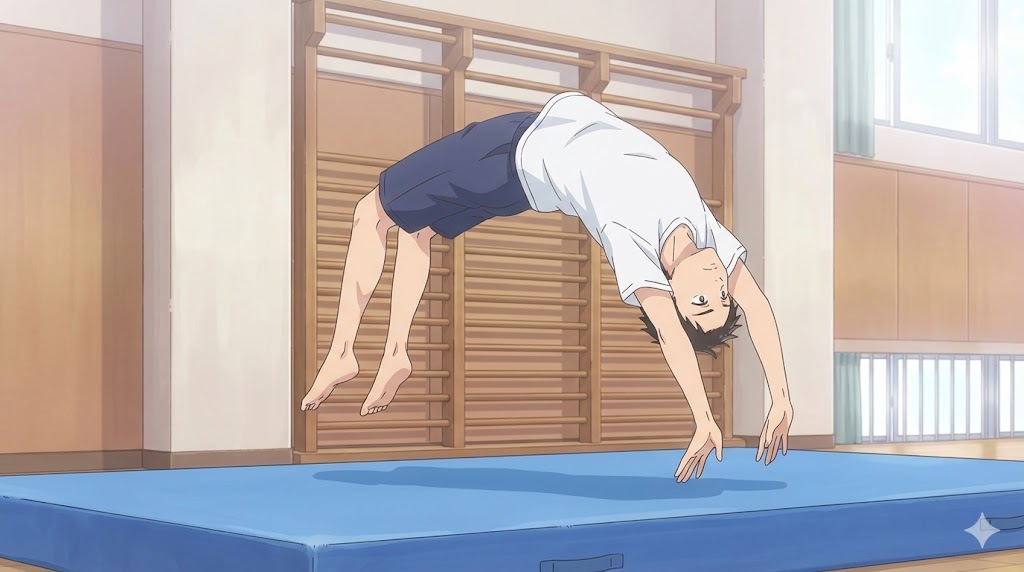 バク転へ繋ぐためのスナップダウン