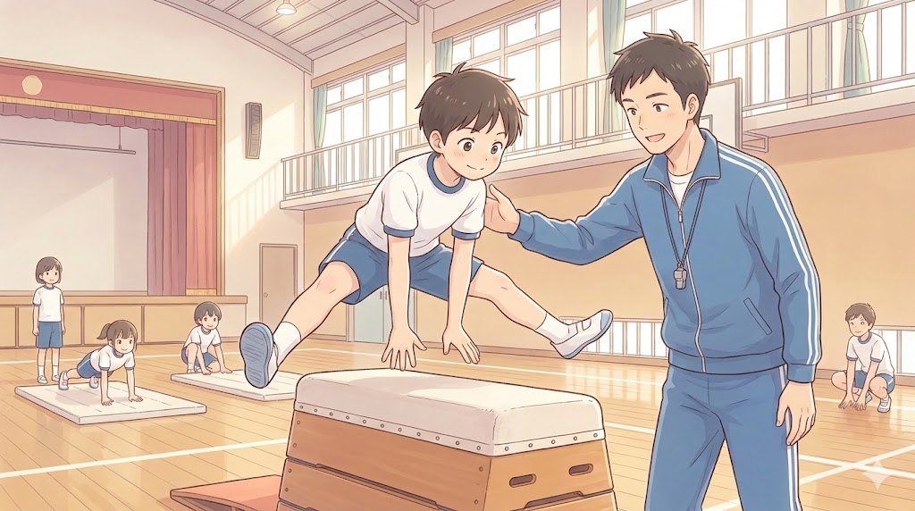 練習で身につく開脚跳びのコツ