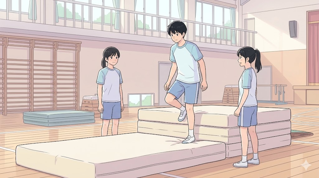 エバーマットを用いた高低差練習