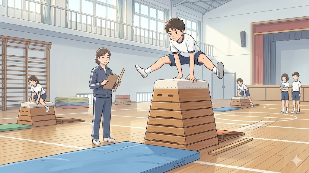 高い段数を跳ぶための跳び箱のコツと基本動作