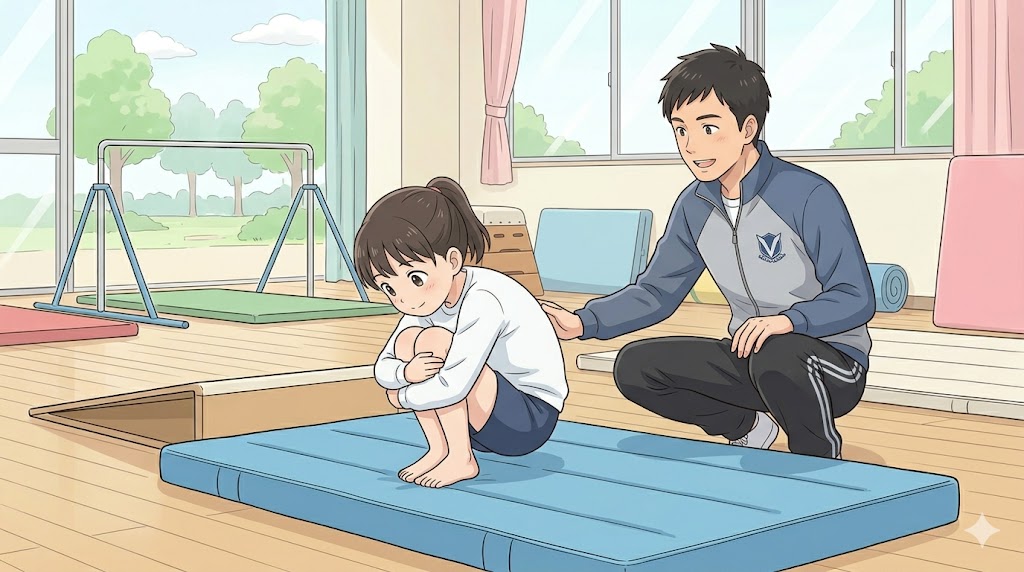 背中を丸めて回転スピードを生み出すコツ